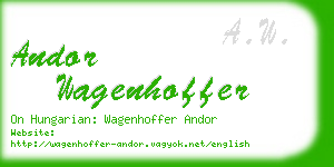 andor wagenhoffer business card